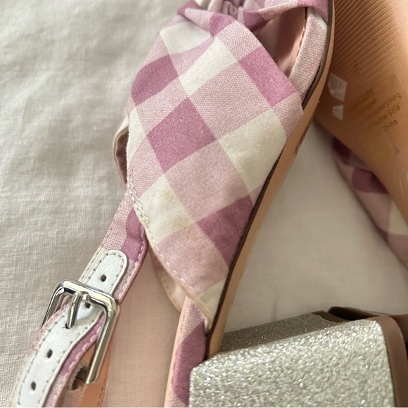 NEW J. Crew | Twisted Knot Penny Sandals in Gingham with Glitter Heels - Picture 5 of 9